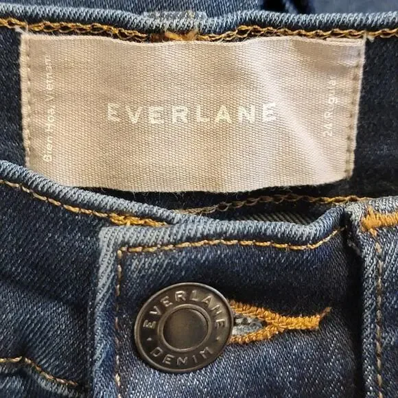 Everlane The Authentic Stretch High Rise Ankle Skinny Blue Denim Jean Size 24 - Picture 12 of 15